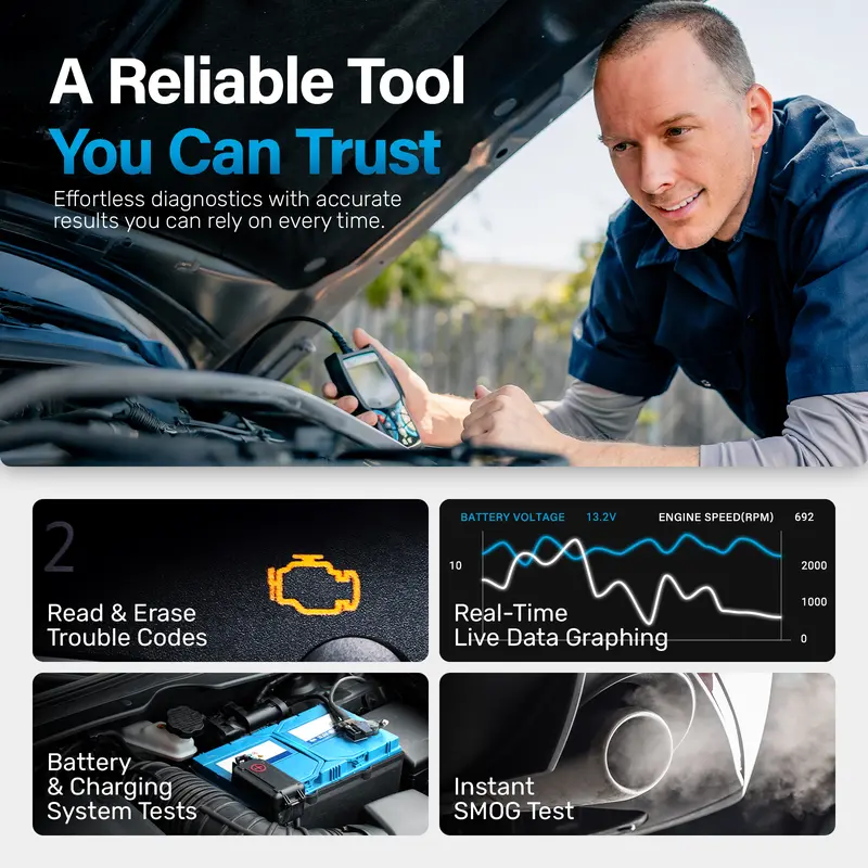 BLCKTEC 440 OBD2 Scanner - Car Code Reader & Scan Tool - Car Scanner - Helps Fix Check Engine Light Issues & More Multifunctional - Image 3